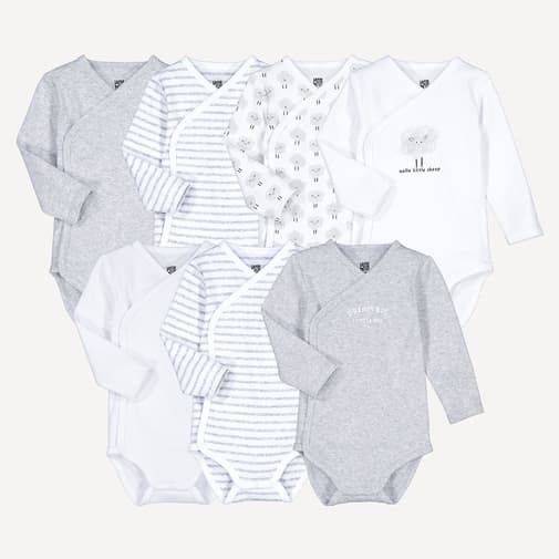 LA REDOUTE COLLECTIONS - Lot de 7 bodies manches longues naissance
