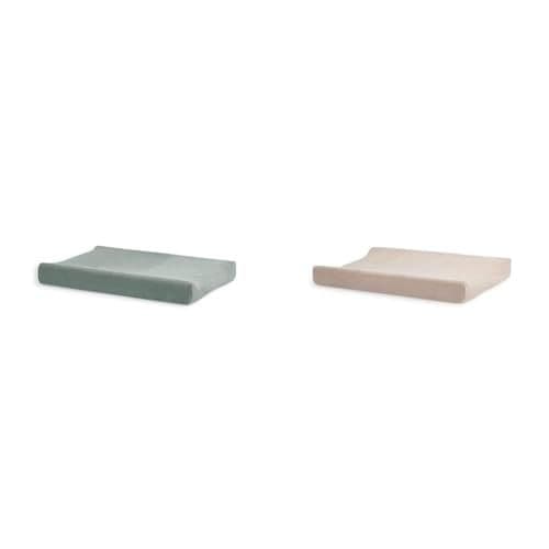 Jollein - Jollein Housse de Matelas à Langer en Tissu Éponge, 50 cm Longueur x 70 cm Largeur, Vert Cendré 550-503-00095, 1 Unité (Lot de 1) & Housse de Matelas à Langer en Tissu Éponge, Rose Pâle, 50 x 70 cm