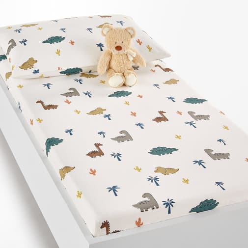 LA REDOUTE INTERIEURS - Drap-housse coton bonnet 17 cm, Dino Pop