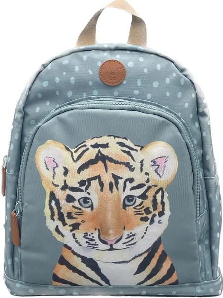 Les Aquarelles de Marlène - Sac à dos tigre aquarelle bleu – Sac enfant crèche et maternelle - Waldy & Co