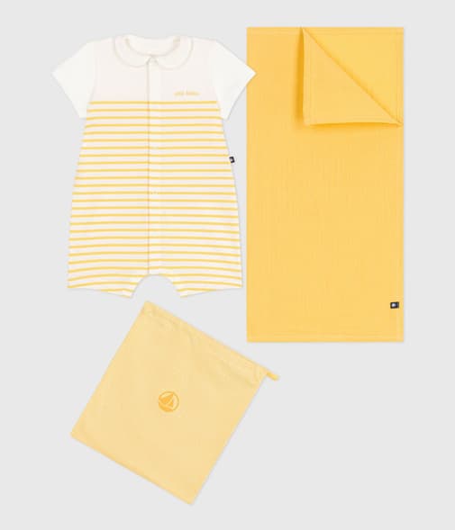 Petit Bateau - Ensemble naissance coffret deux pièces, combicourte et lange