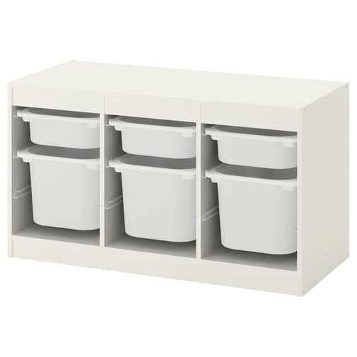 IKEA - TROFAST Combinaison structure + bacs - blanc/blanc 99x44x56 cm