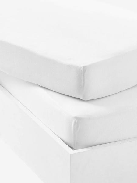 Vertbaudet - Lot de 2 draps-housses bébé en jersey extensible blanc