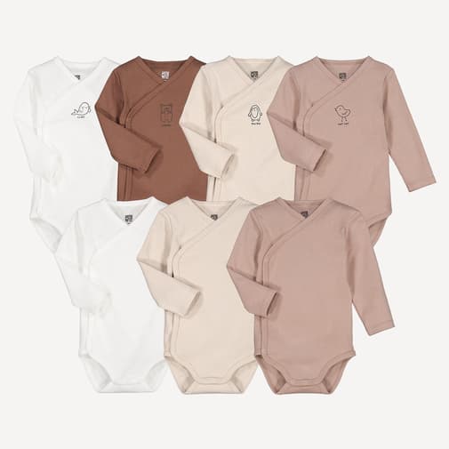 LA REDOUTE COLLECTIONS - Lot de 7 bodies manches longues naissance