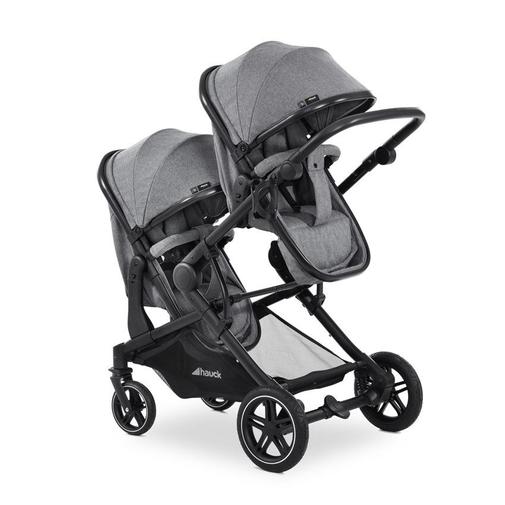 HAUCK - Poussette jumeaux Atlantic Twin Melange Grey - Gris