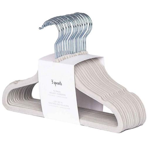 3 sprouts - Lot de 15 cintres en velours gris