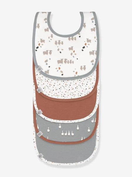 Lassig - Lot de 5 bavoirs bébé LÄSSIG en coton biologique lot de 5 tiny farmer mouton