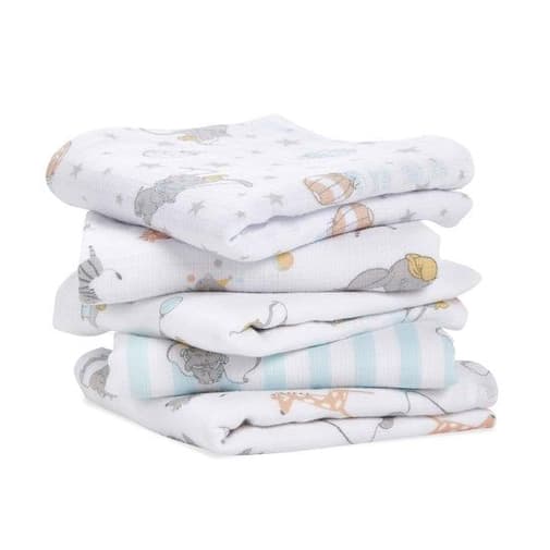 aden + anais essentials - Lot de 5 Langes Musy 60x60 Dumbo de aden + anais essentials, Langes : Aubert