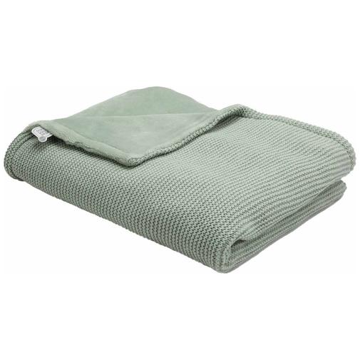 Trois Kilos Sept - Couverture en tricot et flanelle Argile (75 x 100 cm)