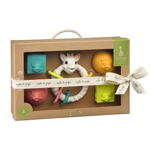 Sophie la girafe - Coffret d'éveil 1er âge So'Pure avec anneau + cubes + balles - Multicolore
