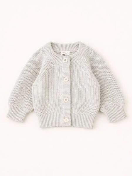 Smala - Le gilet bébé 100% coton bio beige galet
