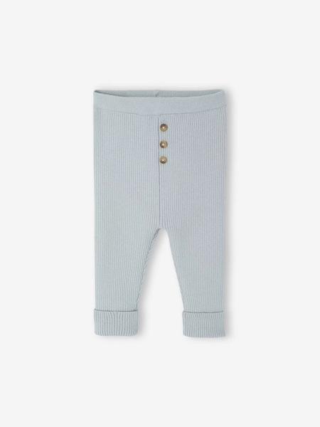Vertbaudet - Legging évolutif en tricot bébé vert d'eau