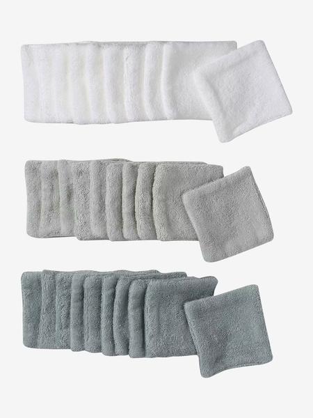Vertbaudet - Lot de 30 lingettes lavables + pochon lot vert