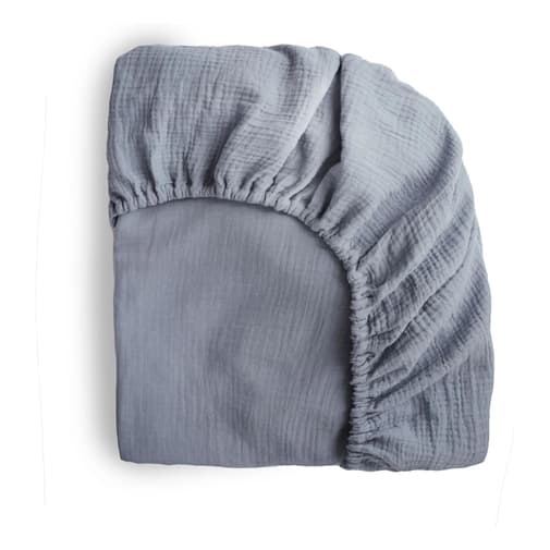 Mushie - Drap-housse en coton | Bleu foncé