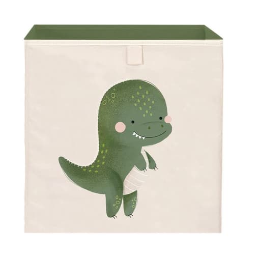 Sassi - Boîte de rangement carrée cracky le dinosaure vert (x4)