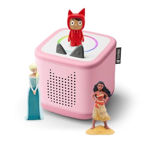tonies - Pack toniebox 2 - boite à histoires - princesses elsa et vaiana - rose fleur