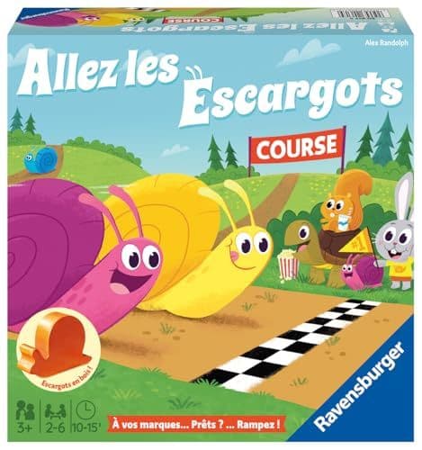 Ravensburger - Ravensburger Allez Les Escargots – Jeu de société Enfant dès 3 Ans – Premier Jeu éducatif de Couleurs et de Parcours – Course d’escargots – 2 à 6 Joueurs – Version française