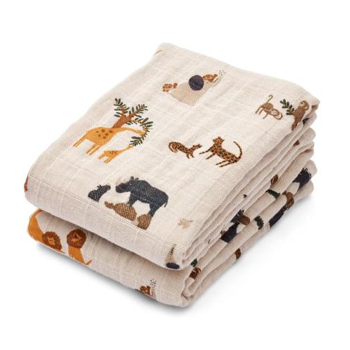 Liewood - Langes en Mousseline LEWIS, Lot de 2 - All together / Sandy