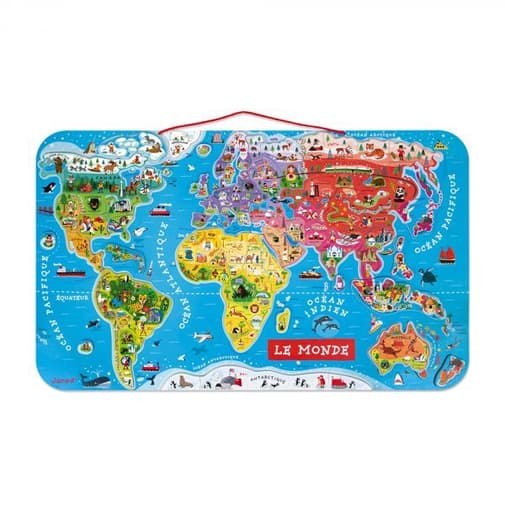 Janod - Puzzle magnétique Monde 92 pièces