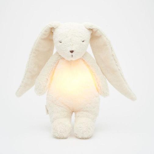 Nanny Care - Moonie - Peluche veilleuse musicale et lumineuse nature bio lapin Blanc polaire