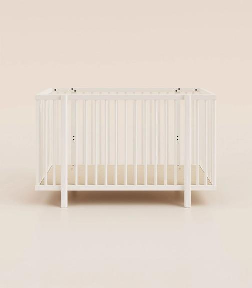 Tediber - Lit bébé 60x120 cm - Blanc - De la naissance à 3 ans - Fait en Finlande - Garantie 3 ans - Bois responsable - Tediber