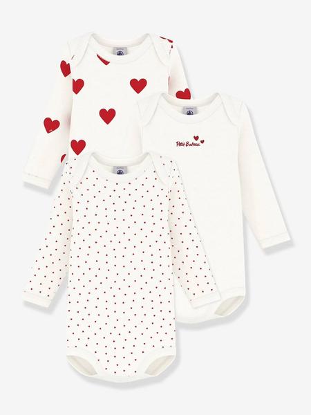 Petit Bateau - Lot de 3 bodies manches longues lot blanc