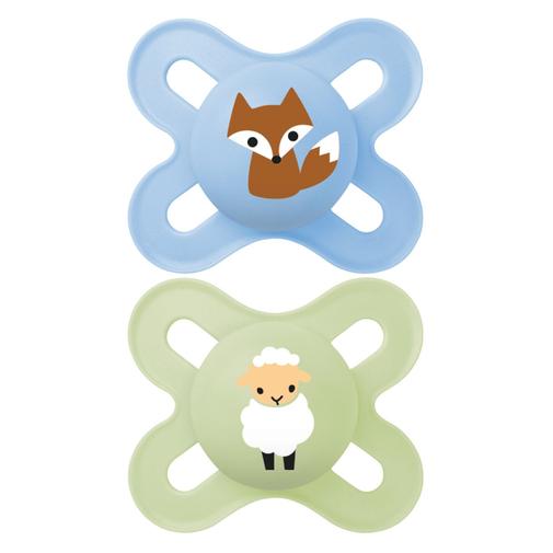 Mam - Lot de 2 Sucettes Original Naissance Renard et Mouton - 0/2 Mois