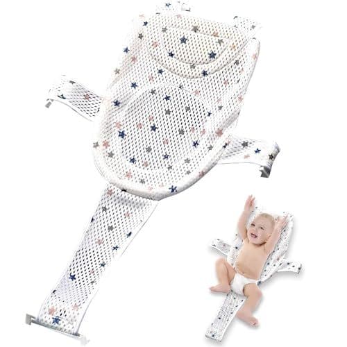 WELLXUNK - Hamac de Bain pour Bébé, Coussin Baignoire Bébé, Coussin de Siège de Bain Bébé, Filet de siègeDe Bain Antidérapant, Antidérapant Hamac de Bain Pliable Filet de Bain pour Bébé 0 à 36 Mois