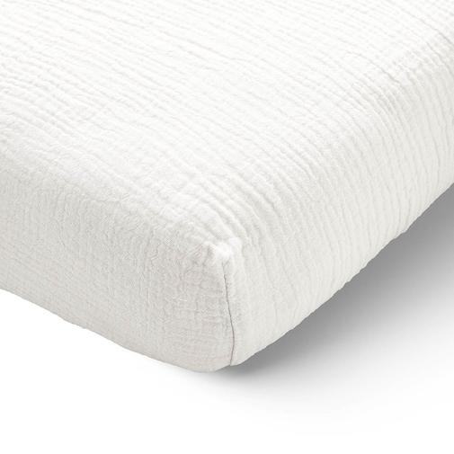 Petite Amélie - Petite Amélie | Drap-housse | Gaze de coton biologique | Blanc | 60x120 cm | Drap de lit respirant et doux pour berceau standard de nouveau-né