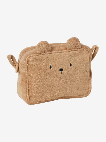 Vertbaudet - Trousse de toilette Ourson en éponge caramel - Vertbaudet