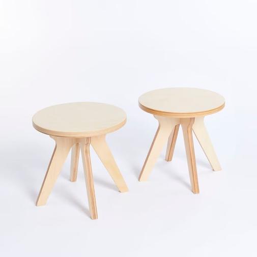 Drawin'Kids - Lot de 2 tabourets en bois