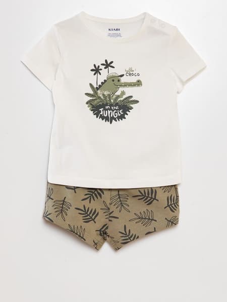 KIABI - Ensemble T-shirt + short en coton - 2 pièces