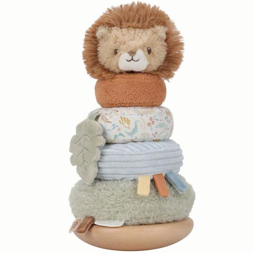 Little Dutch - Lion à empiler doudou et bois Safari Friends