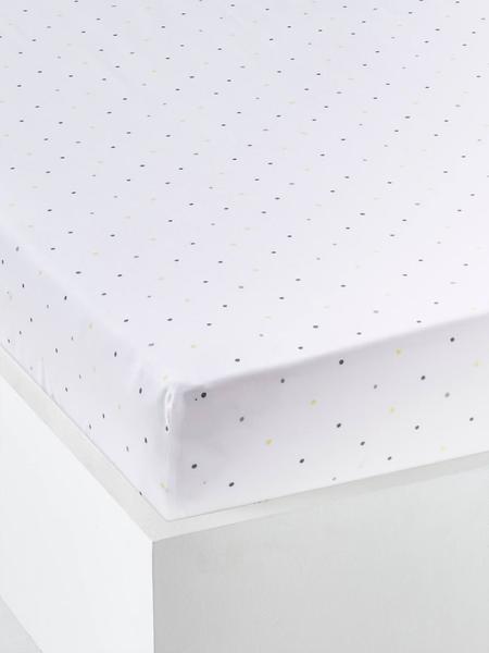 Vertbaudet - Drap-housse bébé MENTHE A L'EAU blanc / multicolore