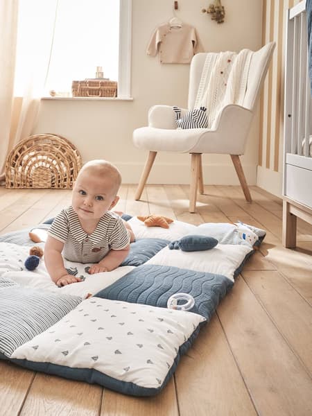 Vertbaudet - Tapis d'éveil moelleux et ludique navy sea - Vertbaudet