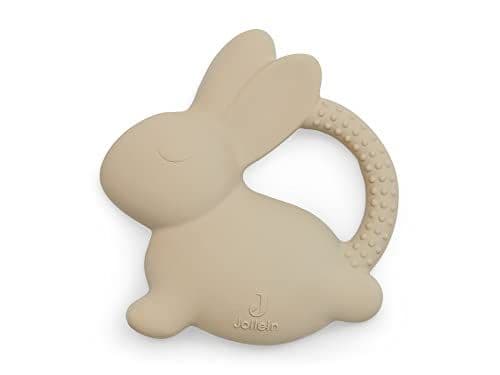 Jollein - Jollein 101-007-66019 Anneau de dentition en caoutchouc naturel lapin Nougat 10 x 10 x 2 cm