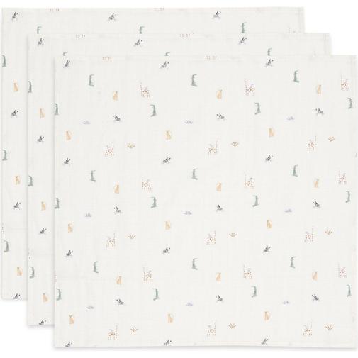 Jollein - Lot de 3 langes en coton Jungle Jambo (70 x 70 cm)