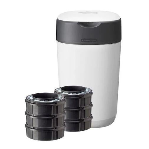 Tommee Tippee - Poubelle à Couches Avancée Twist & Click Starter-pack, Lot de 6 Recharges