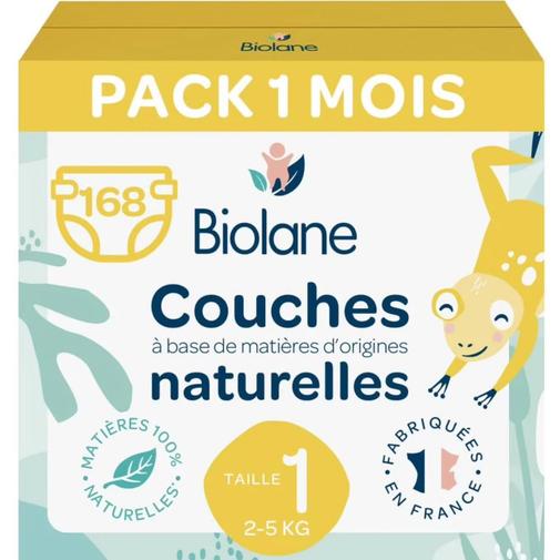 Biolane - Couches Taille 1 (6 Paquets - 168 Couches) Multicolore