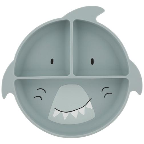 Trixie - Assiette à compartiments en silicone Mr. Shark