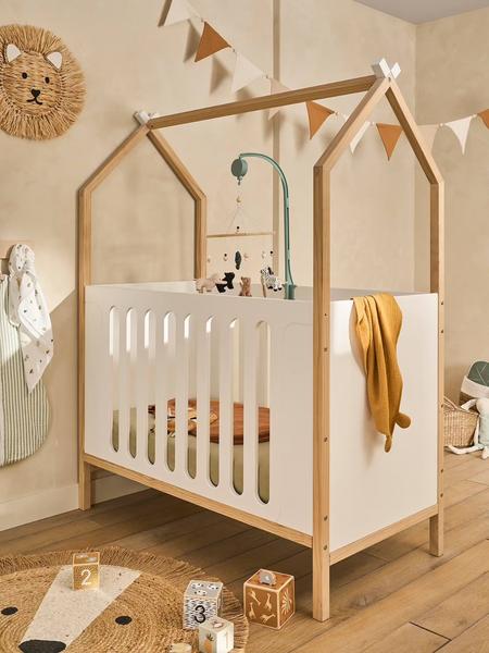 Vertbaudet - Lit bébé cabane coconut transformable banquette blanc