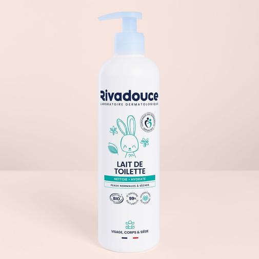 rivadouce - Lait De Toilette Bébé Bio 500ml - Toilette & change - Peaux sensibles - Certifié bio et 99% d'ingrédients d'origine naturelle - Rivadouce