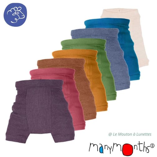 Le Mouton à Lunettes - Shorty ManyMonths évolutif réversible bébé laine mérinos