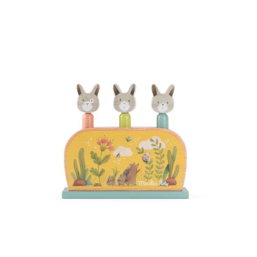Moulin Roty - Jouet Pop up en bois Trois petits lapins Moulin Roty