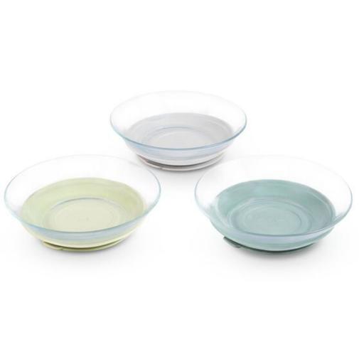 Béaba - Coffret 3 assiettes en verre X Duralex Misty green