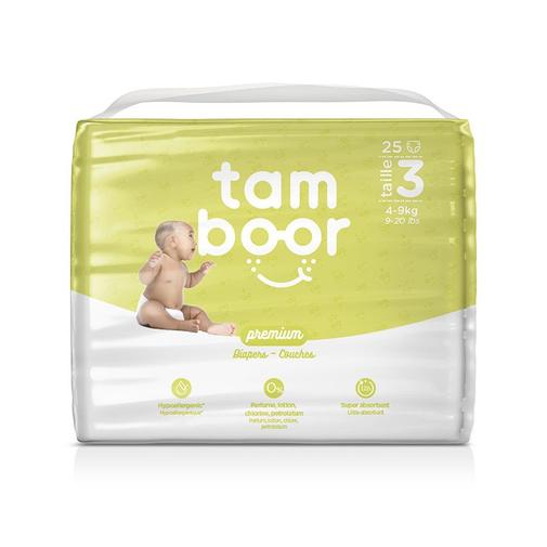 Tamboor - Couche Premium T3 Midi (4-9kg) - x25 - Blanc