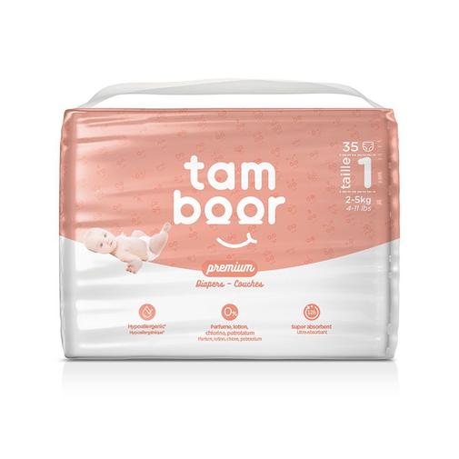Tamboor - Couche Premium T1 nouveau-né (2-5kg) - x35 - Blanc