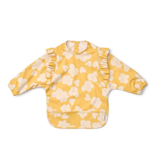 Liewood - Bavoir à Volants avec Manches MERLE - Flower / Lemon yellow