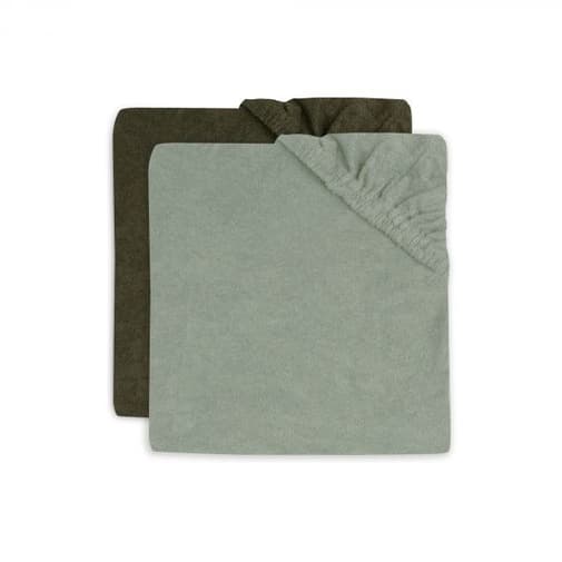 Jollein - Lot de 2 housses matelas à langer 50x70 cm Éponge Ash Green et Leaf Green