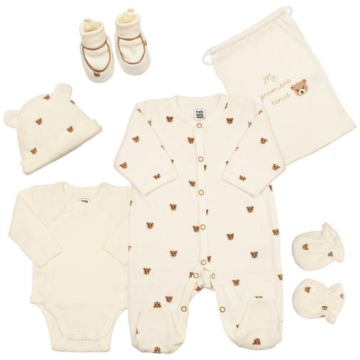 Trois Kilos Sept - Kit de naissance Ours Moka 6 pièces (naissance)